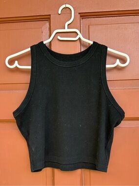 Target Black Ribbed Crop Tank Top - Women